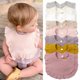 thumbnail image 2 of 4Pcs Ruffled eeding Bib Soft Absorbent Baby Drooling Bib Snap Button Design Burp Cloth for Infants and Toddler Set E, 2 of 4