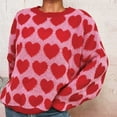 thumbnail image 6 of Kilaqueen Fall Sweaters for Women Vintage Heart Print Crew Neck Long Sleeve Pullover Tops Casual Fall Winter Warm 2025 Trendy Sweaters, 6 of 9