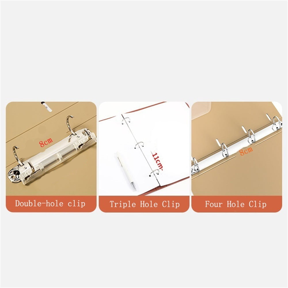 3 Pcs A4 Perforated Loose-leaf Binder PP Two-hole File Folder Archive Information Organizer Booklet