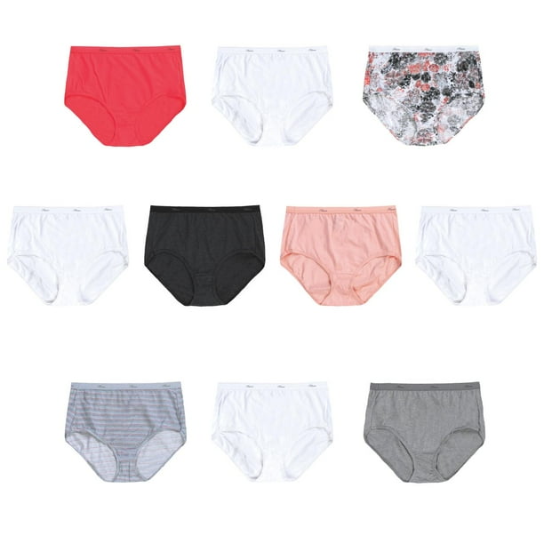 Hanes Hanes Women's Cotton Brief Underwear, 10Pack