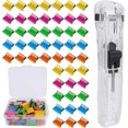 thumbnail image 1 of with 50 Pcs Small Binder Clips, Portable Handheld Clam Clip Dispenser Stainless Steel Refill Paper Clips for Home School Office Document Supplies, 1 of 5