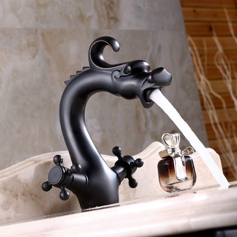 MONIPA Black Dragon Design Bathroom Basin Sink Mixer Faucet Taps Retro Kitchen Faucet Cold Hot Faucet Modern Commercial Stainless Steel Faucet