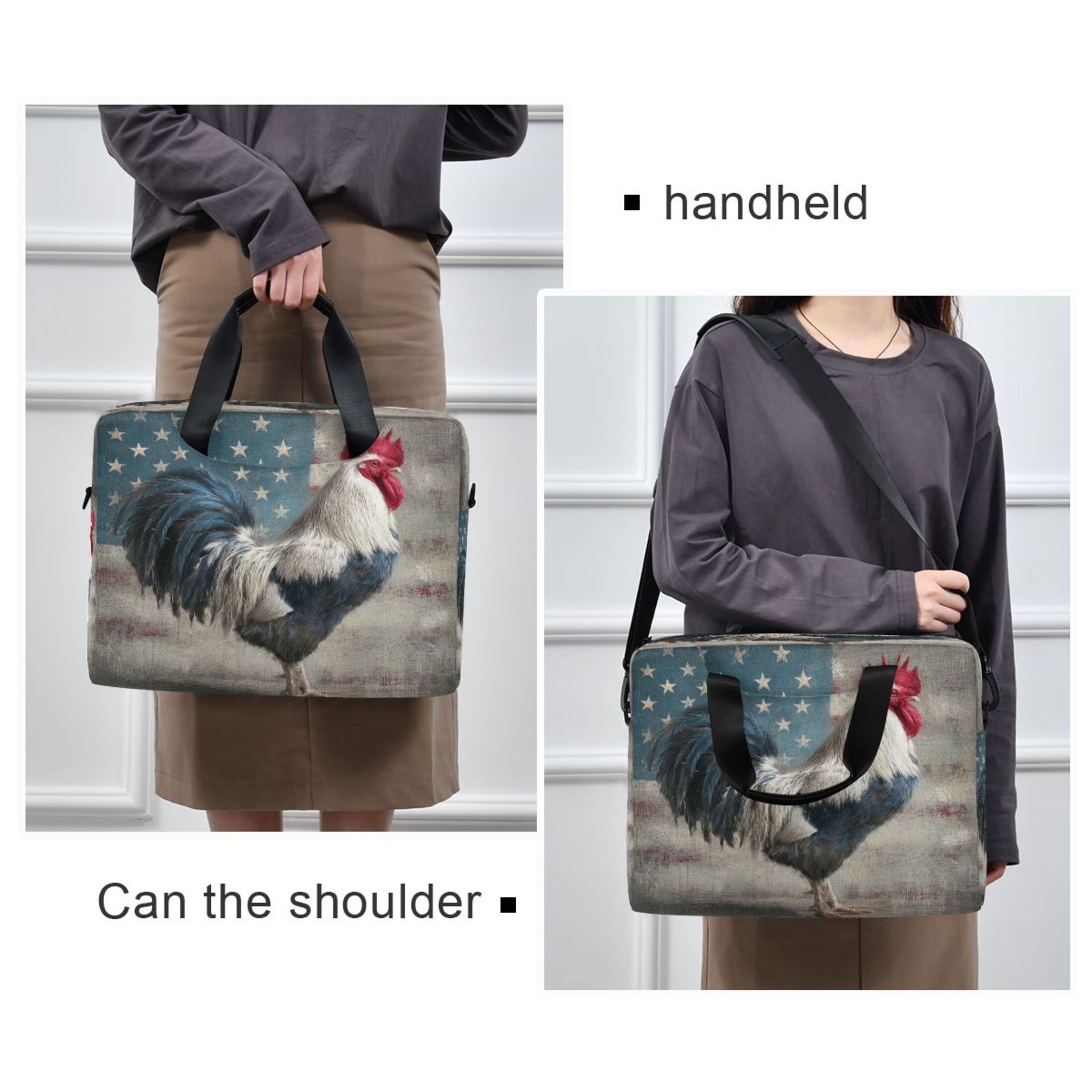 Laptop Bag Laptop Briefcase 15.7 x 3 x 11.8 Inches Laptop Bag Briefcases Laptop Storage Travel Laptop Bag Work Laptop Bag Fierce Rooster