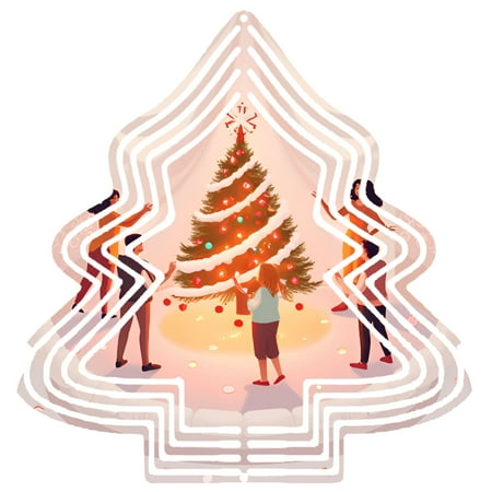 Metal Hanging Christmas Tree-Shaped Wind Decorations – Festive Garden Spinners with Colorful Patterns for Yard and Garden Cheer Metal Hanging Christmas Tree-Shaped Wind Decorations – Festive Garden Spinners with Colorful Patterns for Yard and Garden Cheer