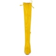 thumbnail image 2 of BLISSFUL STEP Women's Boots Faux Leather Over The Knee Thigh High Chunky Heel Pointed Toe Boots  Yellow 9, 2 of 7