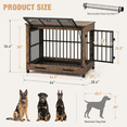 thumbnail image 2 of Aukfa 46-Inch Large Dog Crate Furniture, Indoor Dog Kennel Decorative Pet Cage End Table, Lift-Up Door, Curtain & Wheels,Rustic Brown, 2 of 9