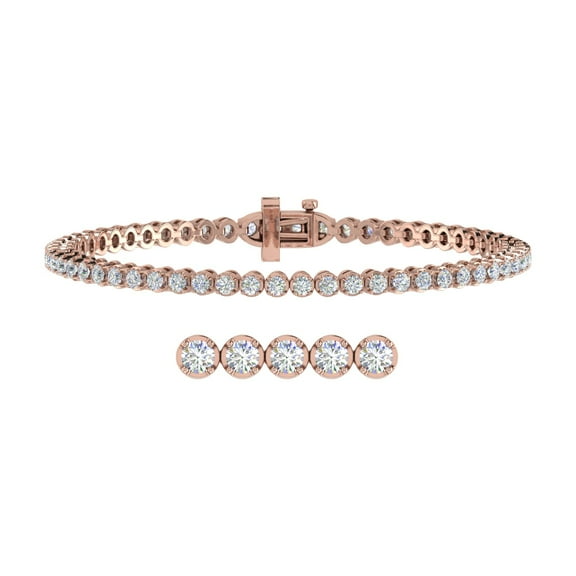 3 Carat Diamond Tennis Bracelet in 10K Rose Gold (7 Inch)