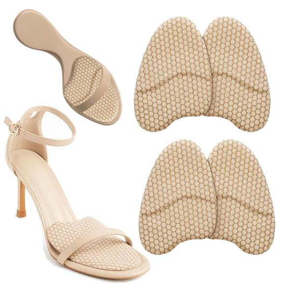 2 Pairs Metatarsal Foot Pads, Heel Inserts, Ball of Foot Cushions for Women, Shoe Pads, Anti-Slip High Heel Insoles, Heel Cushion Pads