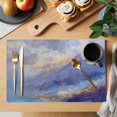 thumbnail image 2 of Abstract Oil Painting Placemats Set of 4, Vintage Modern Art Forest Mountain Placemats for Dining Table, Place Mats for Kitchen Tabletop, Waterproof Wipeable Dining Table Mats Set, 2 of 9