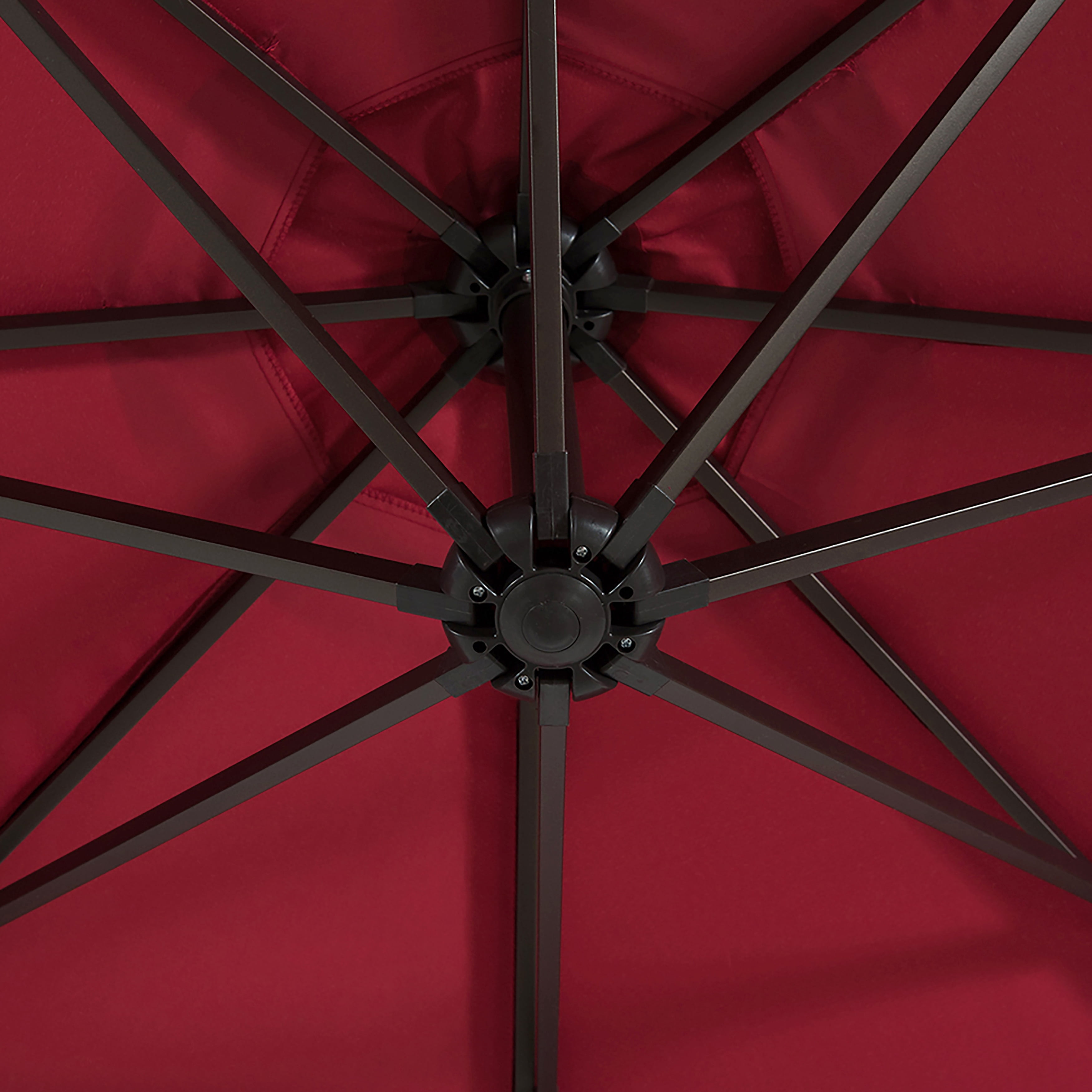 GARDEN 10" Ft Offset Cantilever Umbrellas w/ Base Weights Included for Outdoor Patio Shade, Red