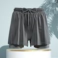 thumbnail image 6 of ZenCart Men Swimming Shorts Quick-drying Swim Trunks Drawstring Elastic Waist Double-Layered Bathing Suit Anti-UV Snug Fit Swimming Trunks, 6 of 8