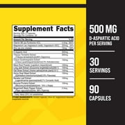 Primaforce Testosterone Complex 90 Capsules, 500mg D-Aspartic Acid Per Serving, 30 Servings