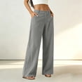 thumbnail image 4 of ClodeEU Women's Corduroy High Waist Wide Leg Pants,Casual Loose Trousers with Pockets ,Women's Plus M, 4 of 7