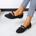 thumbnail image 6 of Women's Flats Pointed Toe Bow Knit Shoes Comfortable Dressy Suede Slip On Flat Lightweight Shallow Mouth Shoes, 6 of 9