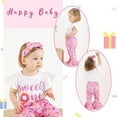 thumbnail image 3 of Younger Tre Baby Flared Pants Birthday Outfit Sets (Girls) 3 Count, 3 of 8