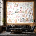thumbnail image 6 of Moon Stars Scattered with Festive Illustrations Pale Subtle, Serene Watercolor for Plant Lovers, Botanical Wall Art, Christmas Gift, Tapestry Wall Hanging for Bedroom and Dorm, 6 of 7