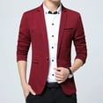 thumbnail image 1 of Men Solid Casual Turndown Slim Fit Single Button Long Sleeve Coats, 1 of 3