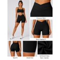 thumbnail image 4 of Women’s Crossover High Waisted Workout Shorts, V Waist Yoga Biker Shorts, Nylon Spandex Stretch Athletic Shorts for Gym Pilates, 4 of 7