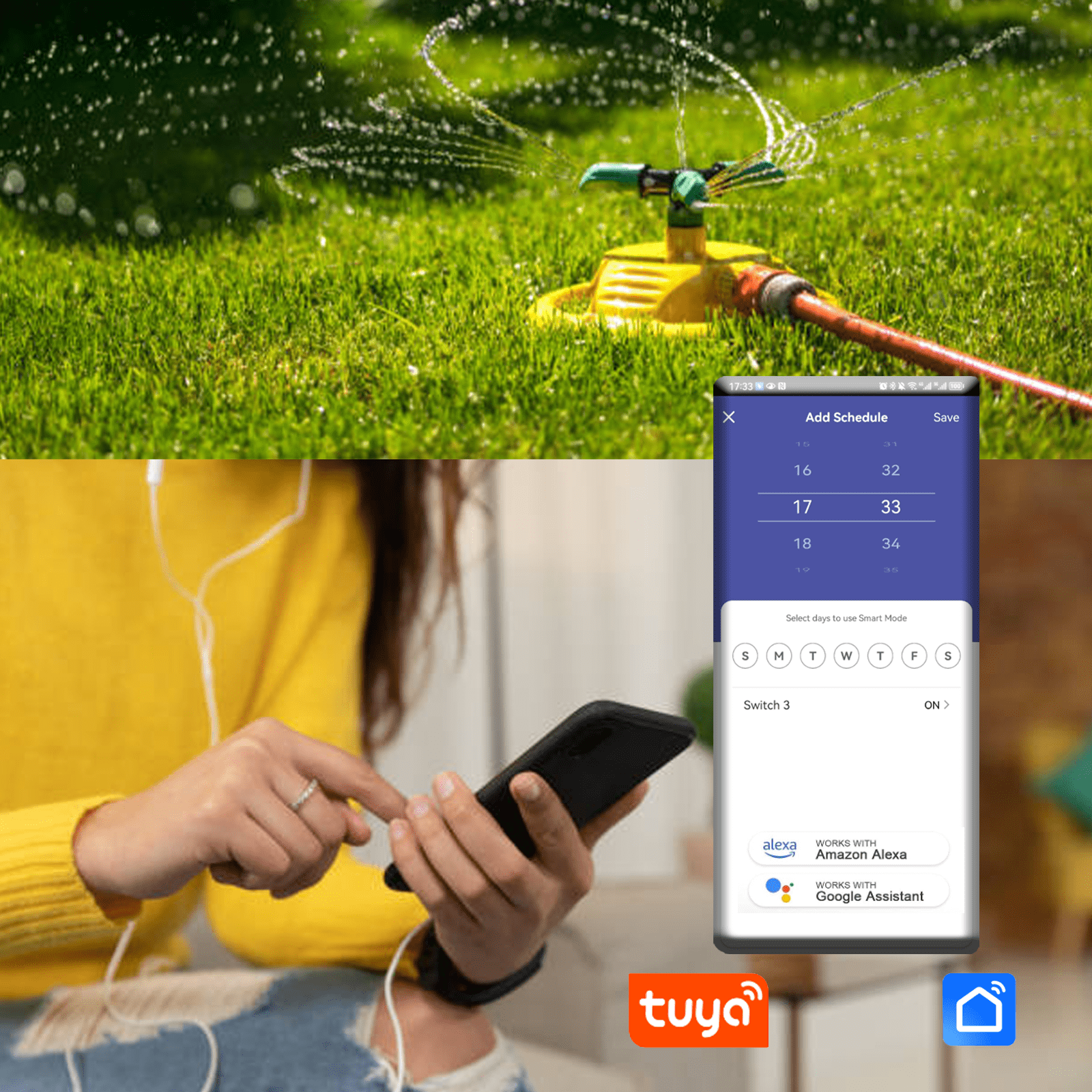 Upgraded Smart Wireless Heavy-Duty Waterproof Outdoor Electrical Box IP66 ,WiFi Smart Switch Box,3 gang Work with Tuya/Smart Life 110V-220V,for Garden Outdoor Hose,1PK