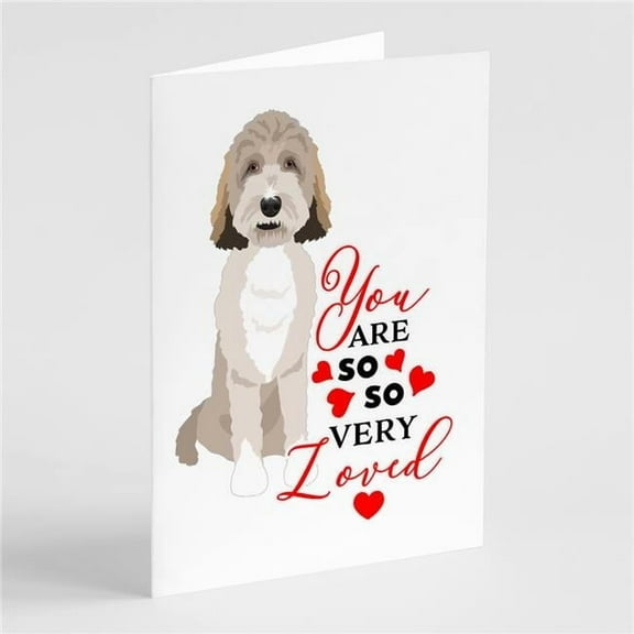 Doodle Tricolor #1 so Loved Greeting Cards and Envelopes Pack of 8 7 in x 5 in