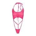 thumbnail image 2 of JSGEK Women Halter Neck Cutout Bodysuit Crisscross Straps Backless Lingerie for Romantic Occasions Purple S, 2 of 3