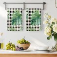 thumbnail image 3 of Green Monstera Leaves Kitchen Towels Set of 4, Black Check Tropical Summer Botanical Absorbent Dish Towels for Kitchen, Microfiber Hand Towel, Quick Drying Tea Towel for Cleaning Dishcloths, 3 of 7