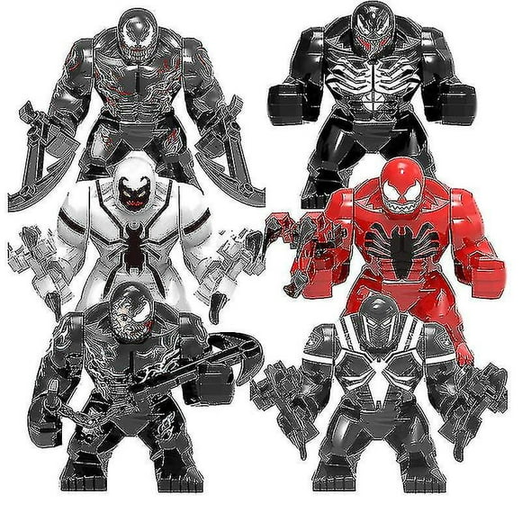 6pcs Venom Big Minifigures Building Blocks Toys Set Action Figures-xh