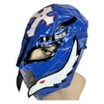 thumbnail image 2 of Lucha Libre Adult Size Blue and Black with Red and Silver Cross Pro Wrestling Mask, 2 of 4
