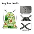 thumbnail image 6 of Kdxio Avocado Green Striped Print Drawstring Backpack Bag,Waterproof Draw String Back Sack, Gym Drawstring Bags Swim Bag For Unisex, 6 of 9
