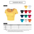 thumbnail image 2 of FashionMille Womens Basic Scoop Neck Short Sleeve Crop Top, 2 of 3