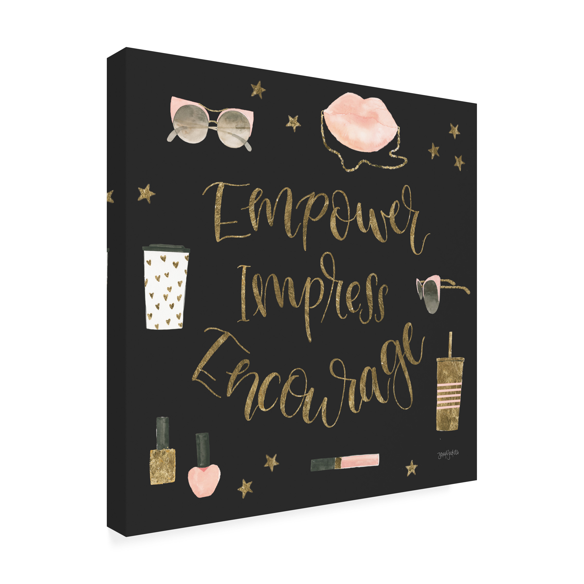 Jenaya Jackson 'Boss Ladies V Black' Canvas Art