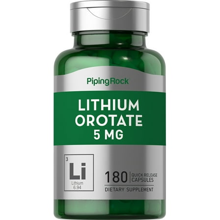 Lithium Orotate 5 mg | 180 Capsules | by Piping Rock