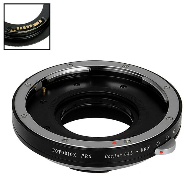 Fotodiox Pro Lens Mount Adapter Compatible with Contax 645 (C645) Mount Lenses to Canon EOS (EF, EF-S) Mount D/SLR Camera Body - with Gen10 Focus Confirmation Chip and Built-in Aperture Iris