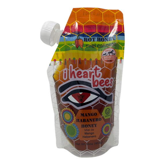 I HEART BEES Mango Habanero Hot Honey, 16 Ounce
