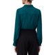 thumbnail image 3 of INSPIRAR CHIC Bodysuits de manga larga para mujeres Camisa de cuerpo con botones de trabajo S Azul Pavo Real, 3 of 5