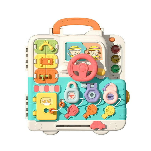 Tablero de actividad sensorial Montessori para niños, tablero de interruptor con luz musical para vestir, juguete simulado, tablero de actividad