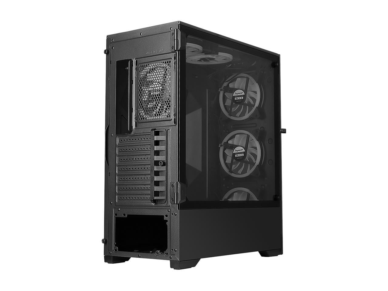Bgears b-Voguish-RGB (6 RGB Fans Included) Tempered Glass ATX Mid Tower Computer Case with USB 3.0 and Fan controller and Remote controller.