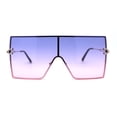 thumbnail image 1 of Oversize Shield Square Rimless Rectangle Flat Top Sunglasses Gold Purple Pink, 1 of 4