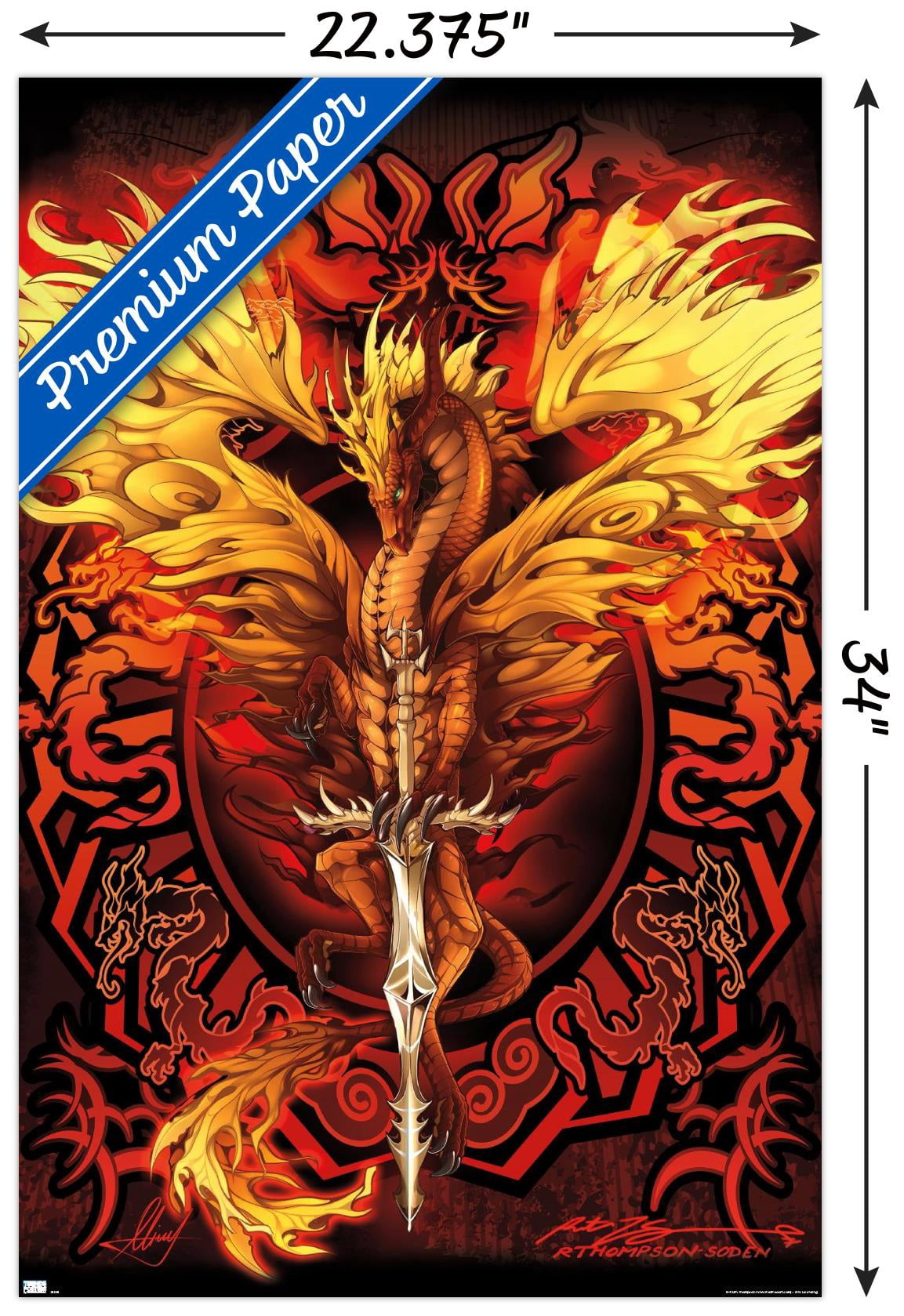 Ruth Thompson - Dragonblade Flameblade Wall Poster, 22.375" x 34"