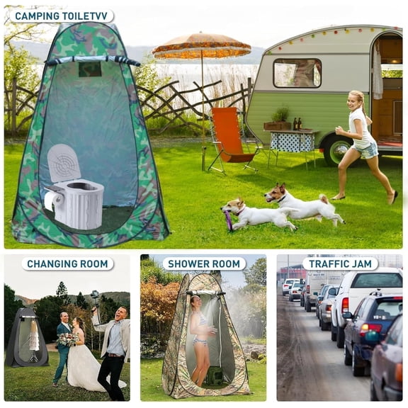 Portable Camping Toilet Kit with Pop-Up Privacy Tent