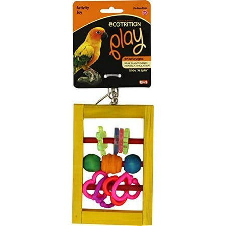 eCOTRITION Jungle Talk Slide 'N Spin Toy for Medium Birds