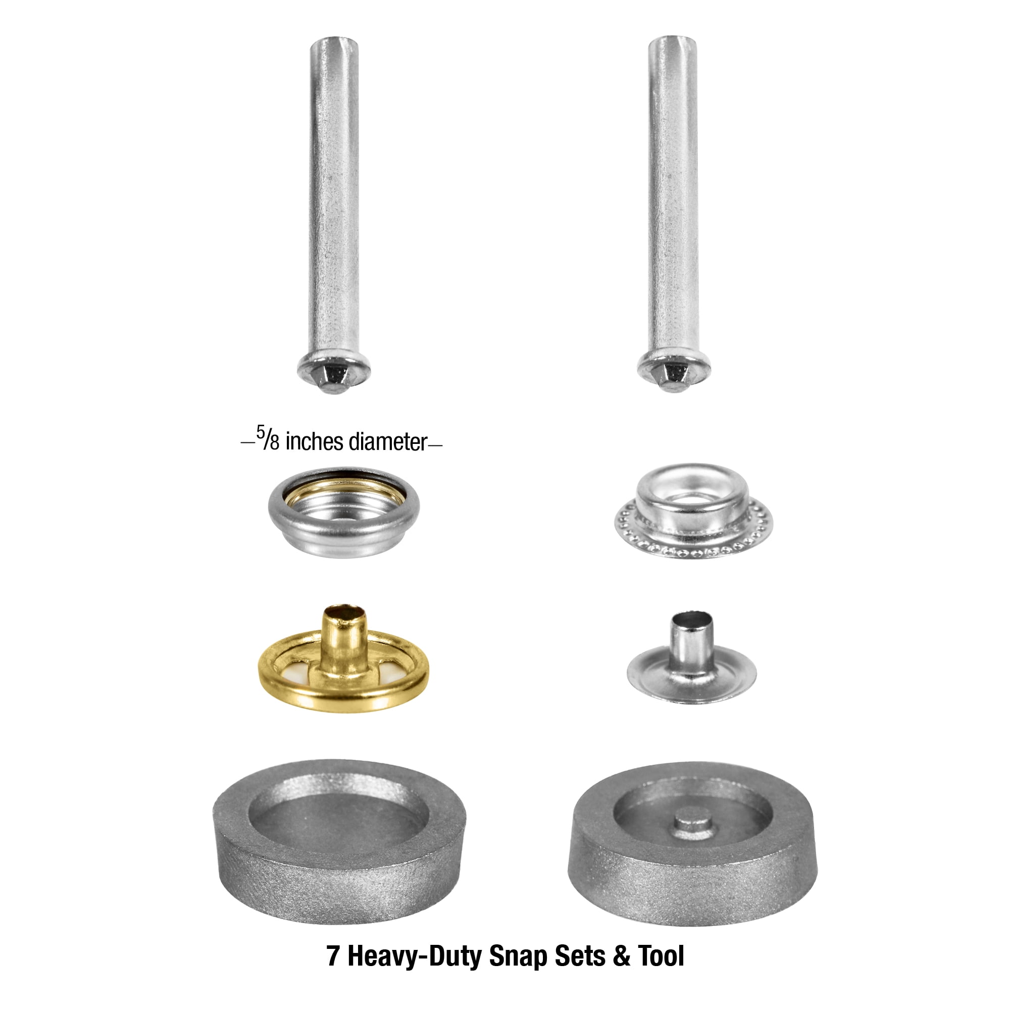 Dritz Heavy Duty Snaps 5/8in Nickel Includes Snaps & Tools