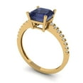 thumbnail image 2 of 2.7 ct Cushion Cut Simulated Blue Sapphire Solitaire with Accents Engagement Ring for Women in 14K Yellow Gold, 2 of 5