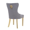 thumbnail image 4 of INCLAKE Set of 2 Velvet Dining Chairs, Tufted Upholstered Accent Chairs with Gold Legs and Nailhead Trim, Modern High Back Chairs with Lion Head Ring Pull for Living Room Kitchen, Dark Gray, 4 of 7