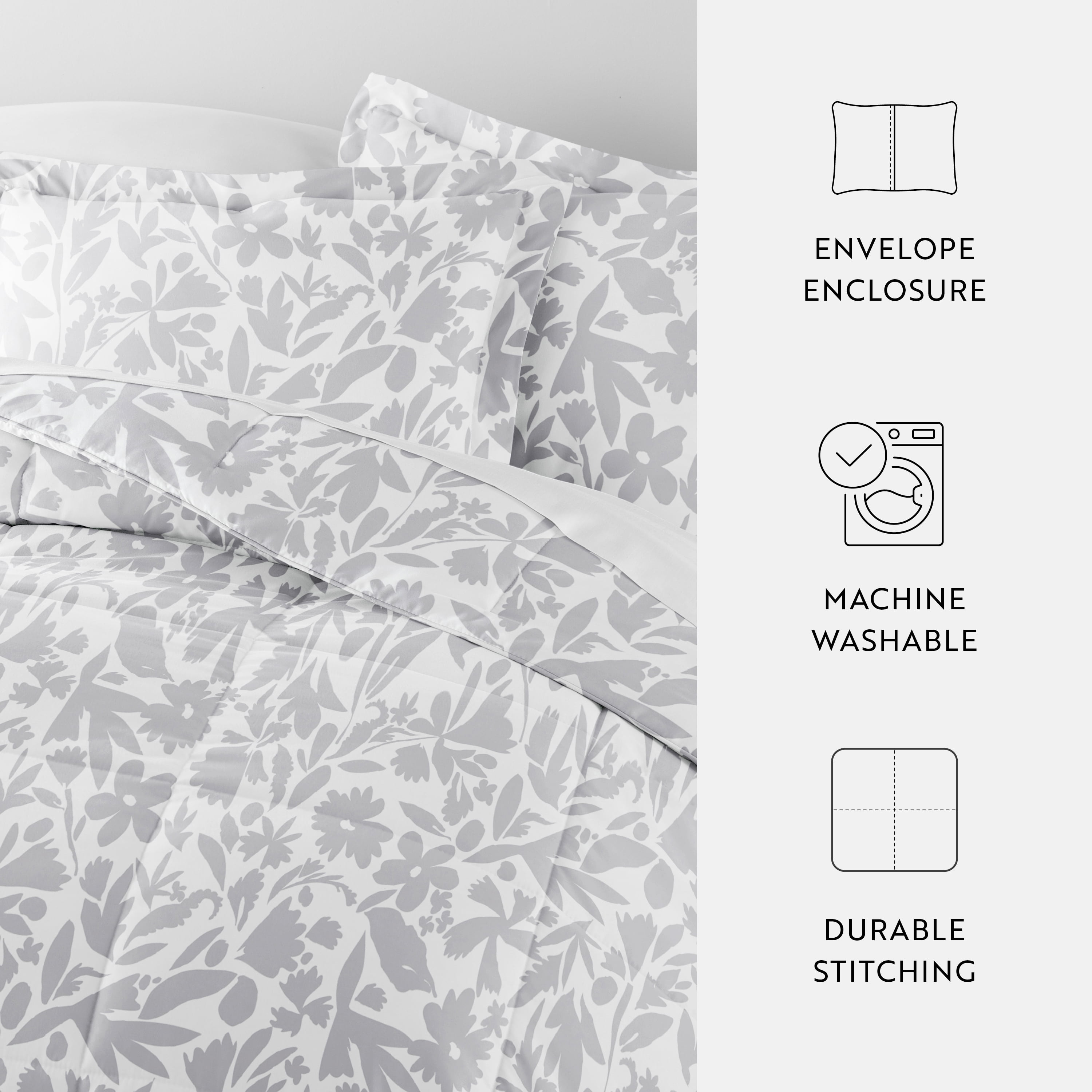 All Season Ultra Soft Comforter Set Down-Alternative Bedding in Abstract Garden for Full/Queen Size by Comfort Canopy