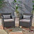 thumbnail image 2 of GDF Studio Raina Outdoor Wicker Club Chairs with Cushion, Set of 2, Gray and Light Gray, 2 of 5
