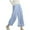 Blue, variant on ZQUUVOU Womens Wide Leg Pants Cotton Linen Summer Casual Pocket Elastic Waist Long Wide Leg Pants Light Blue