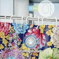 thumbnail image 3 of Boho Floral Shower Curtains - Spring Bohemian Colorful Bright Blossom Flowers Bath Shower Curtain Set with 12 Hooks for Adults Kids Bathroom Decor Accessories, 72"x72", 3 of 6