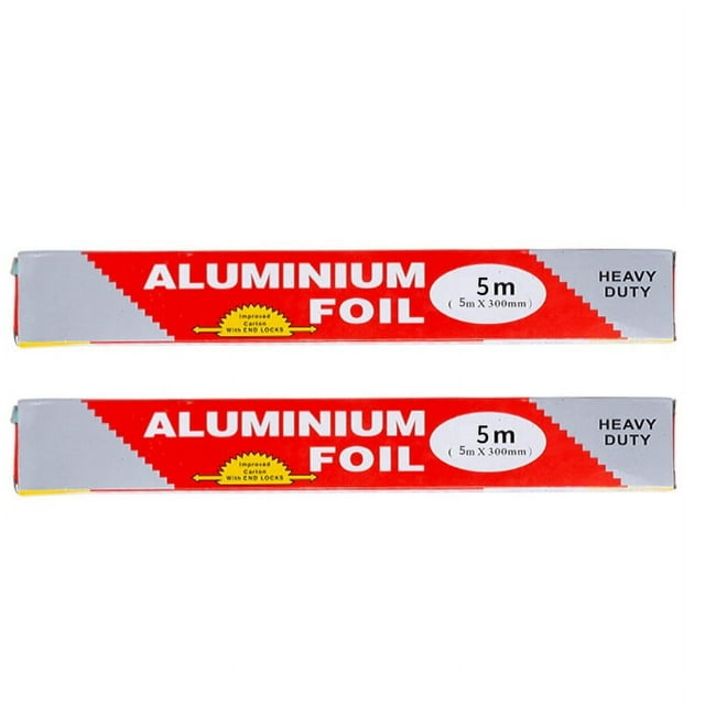 Fourchette de Cuisine, Ongmies Papier d'Aluminium Robuste Papier d'Aluminium Rouleau d'Aluminium Papier d'Aluminium 30Cmx5M Argent, Moules de Cuisson, 2* Papier d'Aluminium pour Bbq