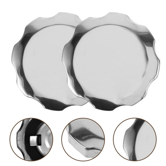 Clispeed 2Pcs Fuel Tank Cap for Generator Silver Metal Fuel Gas Tank Cap Replacement with Easy Installation